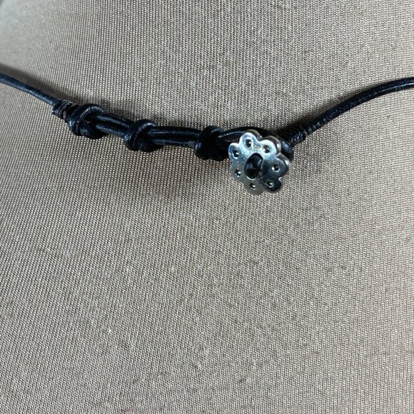 Gypsy Coin Necklace Silver Black Short Layering Boho - Picture 4 of 4